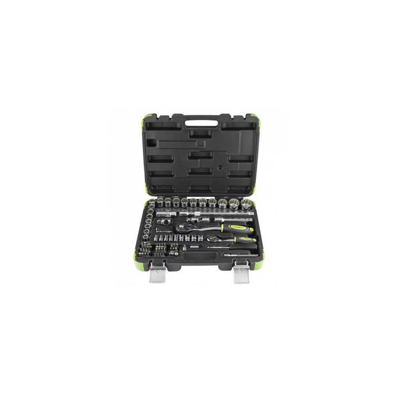 COFFRET OUTILLAGE DOUILLES 74 PIÈCES 12 PANS CHROME 53074 COFFRET OUTILLAGE DOUILLES 74 PIÈCES 12 PANS CHROME 53074