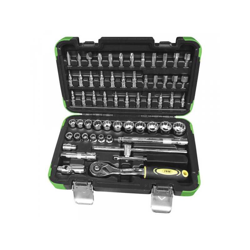 COFFRET OUTILLAGE DOUILLES 3/8" DE 59 PIÈCES 12 PANS CHROME 53075 COFFRET OUTILLAGE DOUILLES 3/8" DE 59 PIÈCES 12 PANS CHROME 53075
