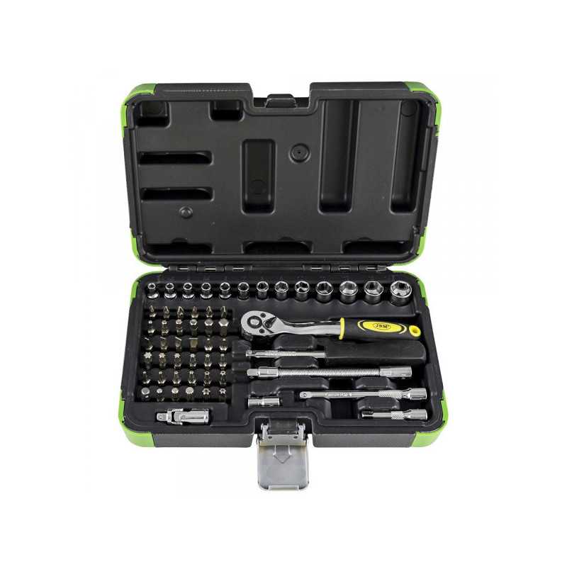 COFFRET OUTILLAGE DOUILLES DE 56 PIÈCES 6 PANS CHROME 53101 COFFRET OUTILLAGE DOUILLES DE 56 PIÈCES 6 PANS CHROME 53101