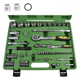 COFFRET D'OUTILS DE 61 PIÈCES DOUILLES SPLINE DE 1/4" ET 1/2" 52722