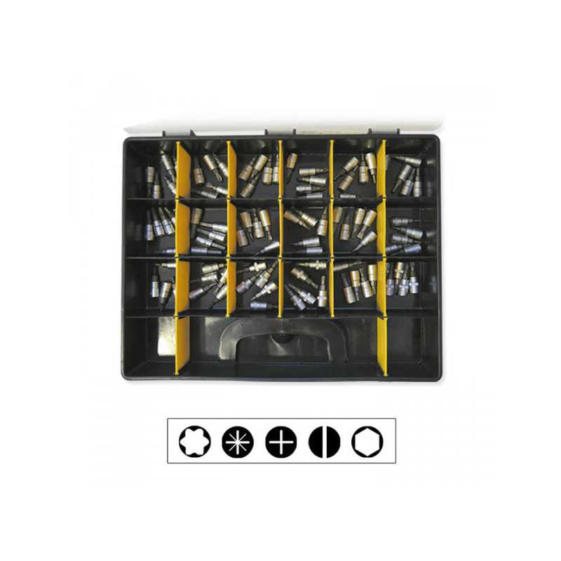 COFFRET OUTILLAGE MALETTE DOUILLES DE TOURNEVIS DE 1/4" 52538