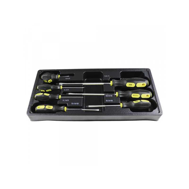 MODULE + 7 TOURNEVIS PLATS POUR SERVANTE D'OUTILS 10676