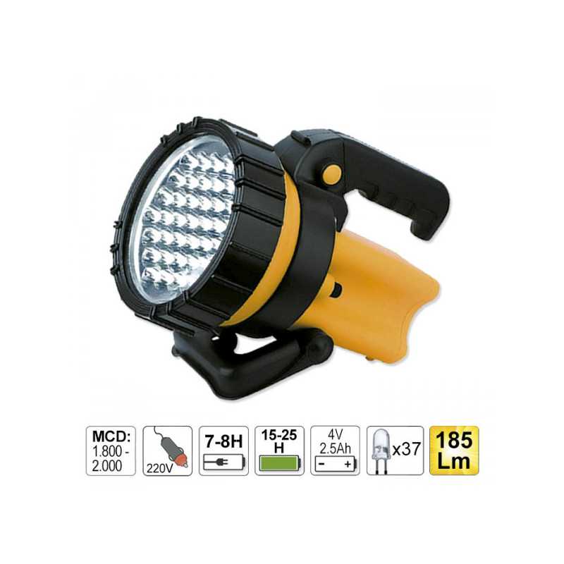 LAMPE TORCHE DE 37 LEDS AVEC BATTERIE RECHARGABLE, MANCHE PIVOTANT 52002 LAMPE TORCHE DE 37 LEDS AVEC BATTERIE RECHARGABLE, MANCHE PIVOTANT 52002