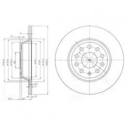 Jeu de disques de frein arrière 286mm DELPHI pour Audi A3 Q3 Seat Altea Leone Toledo Skoda Superb Vw Golf Passat BG3954C