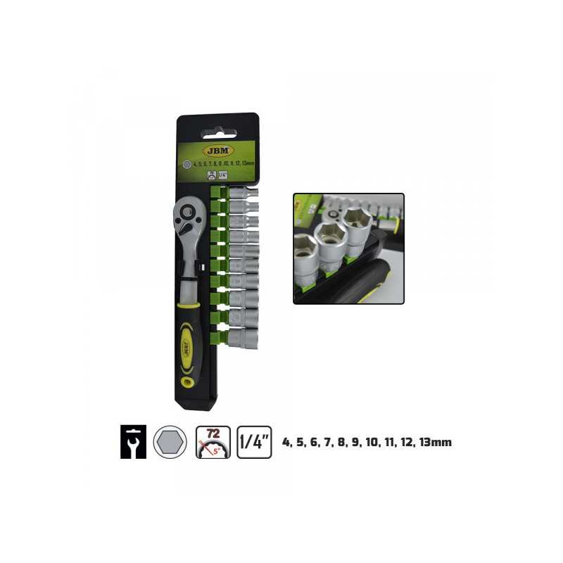 CLIQUET 72 DENTS DE 1/4" AVEC DOUILLES HEX 52950 CLIQUET 72 DENTS DE 1/4" AVEC DOUILLES HEX 52950