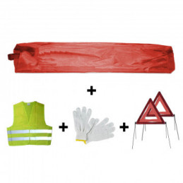 KIT DE SÉCURITÉ 2 TRIANGLES POCHETTE MINI Rouge 53176