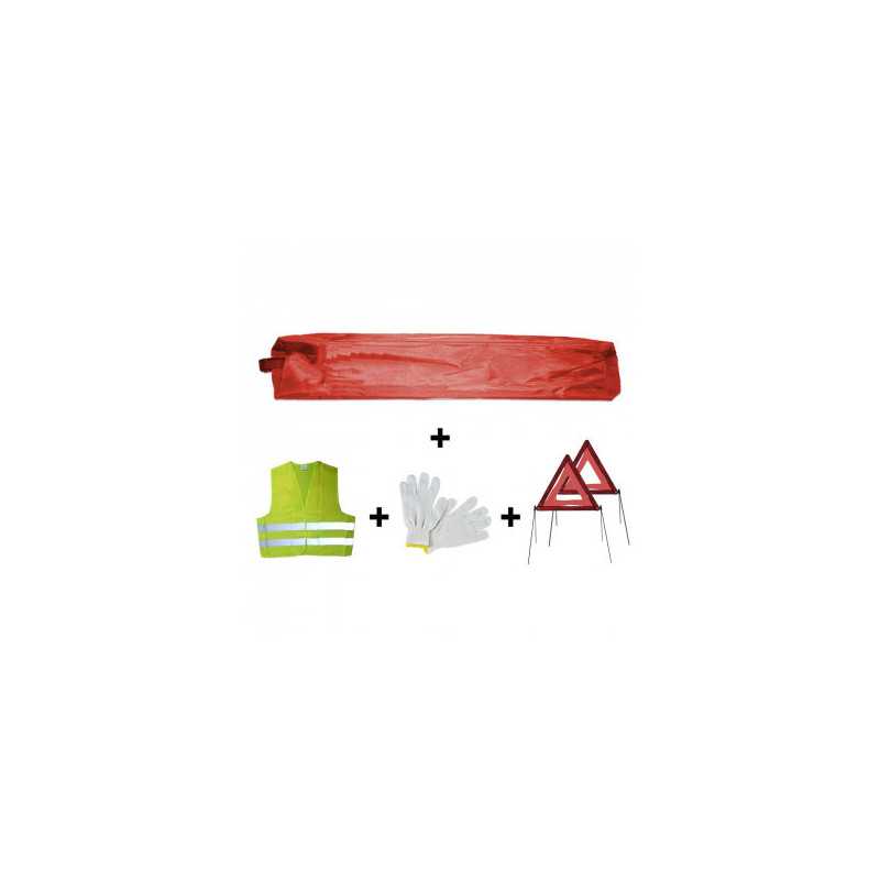 KIT DE SÉCURITÉ 2 TRIANGLES POCHETTE MINI Rouge 53176