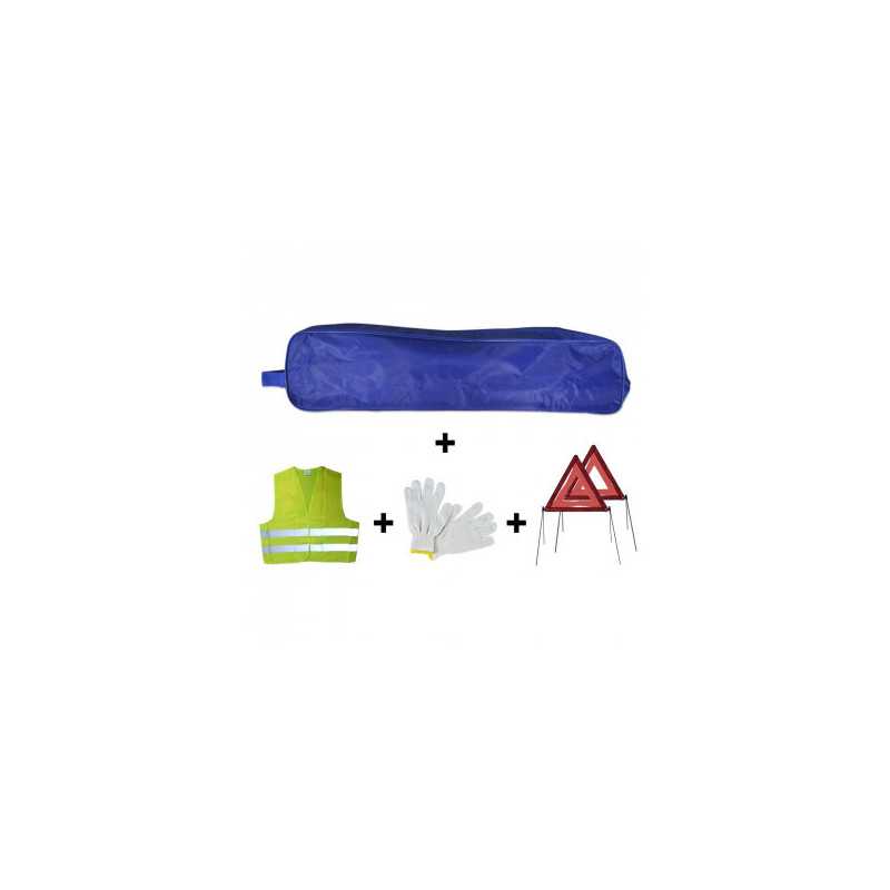 KIT DE SÉCURITÉ 2 TRIANGLES POCHETTE AVEC LISERÉ Bleu 53181 KIT DE SÉCURITÉ 2 TRIANGLES POCHETTE AVEC LISERÉ Bleu 53181