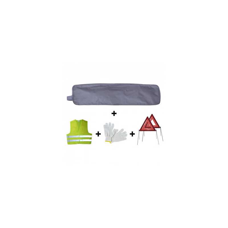 KIT DE SÉCURITÉ 2 TRIANGLES POCHETTE AVEC LISERÉ Gris 53182 KIT DE SÉCURITÉ 2 TRIANGLES POCHETTE AVEC LISERÉ Gris 53182