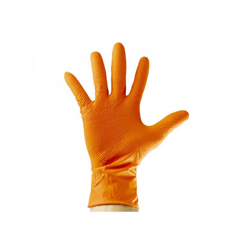 100 GANTS ORANGES EN NITRILE, ÉPAISSEUR DE 7,0 MIL, TAILLE : M 53551