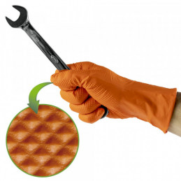 100 GANTS ORANGES EN NITRILE, ÉPAISSEUR DE 7,0 MIL, TAILLE : M 53551