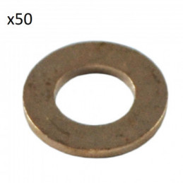50 RONDELLES DE CUIVRE POUR INJECTEURS (15,0 x 7,0 x 2,0MM) 13822  *50