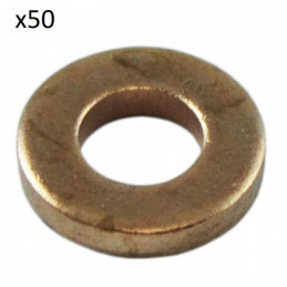 50 RONDELLES DE CUIVRE POUR INJECTEURS (16,0 x 7,5 x 1,7MM) 13830 *50