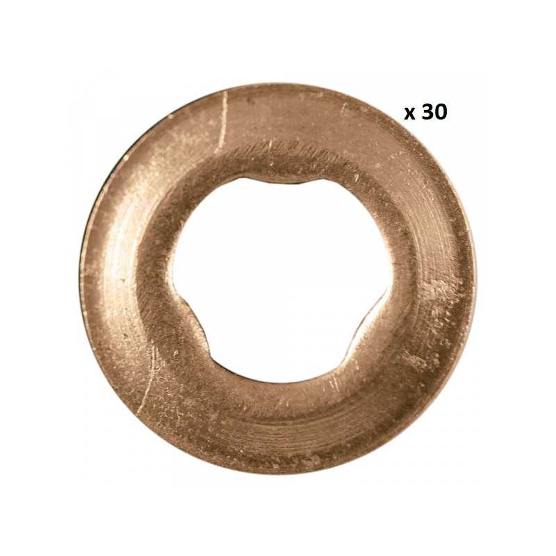 30 RONDELLES EN CUIVRE POUR INJECTEURS - Ø15.0x8.0x1.5 - UNIVERSAL (REF. 53464) 13945 *30 30 RONDELLES EN CUIVRE POUR INJECTEURS - Ø15.0x8.0x1.5 - UNIVERSAL (REF. 53464) 13945 *30