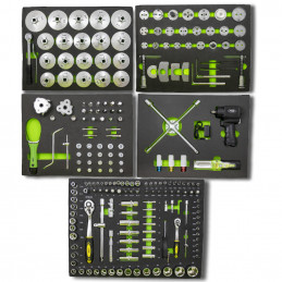 SERVANTE VERTE D'OUTILS SPÉCIAL AVEC TOUS LES OUTILS POUR L'ENTRETIEN DES VÉHICULES 53514